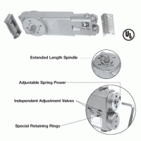 CRL Adjustable Spring Power 90 Degree Hold Open 3/4" Long Spindle Overhead Concealed Door Closer Body Only CRL9760