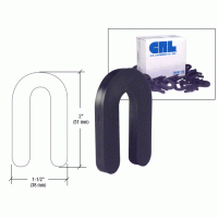 CRL Black 1/4" x 2" Plastic Horseshoe Shims - Pack of 100 PHS4